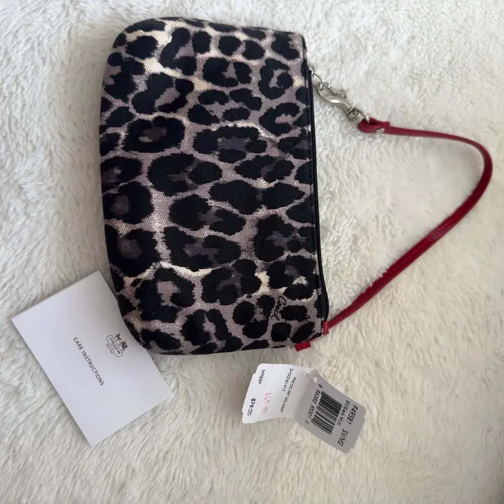 Coach Park Ocelot Medium Wristlet F49581 in Black Multi